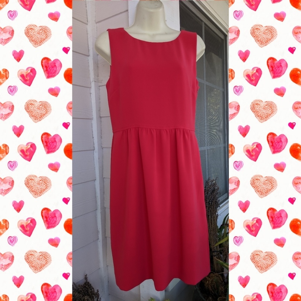 J. CREW CAMILLE BRIGHT CORAL DRESS STYLE 58579 - Picture 4 of 5